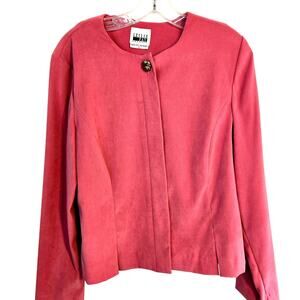 Leslie Fay 10 Women's Blazer Pink Suit Coat Misses Size Medium M Jacket